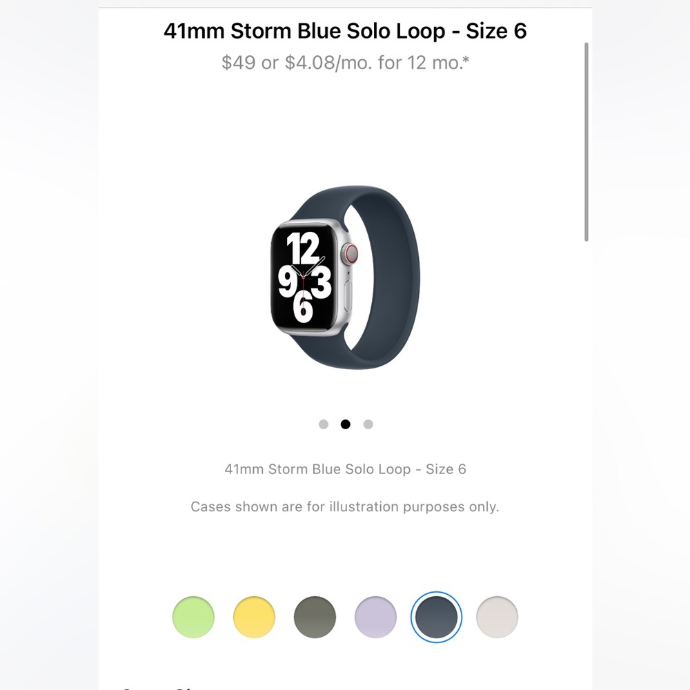 Brand new Apple Watch 41mm solo band size 6
